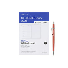 Load image into Gallery viewer, DELFONICS デルフォニックス 2026 1月始まり 手帳 週間レフト式(ホリゾンタル) B6 ダイアリー リフィル ホリゾンタル 1月 手帳 中身 だけ ダイアリー 手帳カバー レフィル ロルバーン スケジュール帳 手帳のタイムキーパ :4516085229343