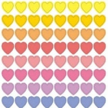 Load image into Gallery viewer, Circle Seals Basic Hearts Rainbow Colors 104 pieces Round Rainbow Colorful Pop Cute Decoration :4510180237135