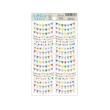 Load image into Gallery viewer, Circle Seals & Basic Garland - Colorful Decoration, 58 Stickers - Garland, Flags, Stars, Lights, Ornaments, Pastel, Cute :4510180237166