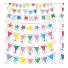 Load image into Gallery viewer, Circle Seals & Basic Garland - Colorful Decoration, 58 Stickers - Garland, Flags, Stars, Lights, Ornaments, Pastel, Cute :4510180237166
