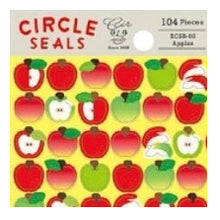 Load image into Gallery viewer, Circle Stickers - Basic Apple Design - 104 Stickers - Apple Fruit Round Cute Red Green Yellow Reward Stickers :4510180237203