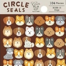 Load image into Gallery viewer, Circle Seals Basic Dog Face 104 Seals Dog Shiba Inu Corgi Husky Poodle Pug Circle Seals Round Cute Animal Reward Seals: 4510180237227