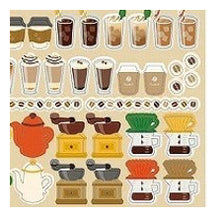 Load image into Gallery viewer, Circle Seal Basic Coffee Seal Latte Siphon Mill Cafe Latte Cafe Lover Retro Sticker :4510180237326
