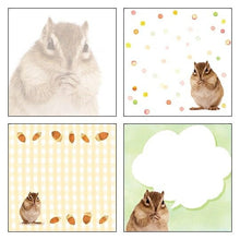 Load image into Gallery viewer, TSUTSUMU 包むエムズ ノート スクエア アニマルメモ シマリス a5 b5 方眼 罫線 横罫 無地 付箋 メモ帳 かわいい おしゃれ 小さい リング キャラクター スケジュール帳 手帳のタイムキーパー :4512427013595