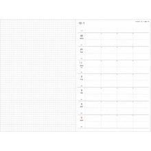 Load image into Gallery viewer, GREETINGLIFE グリーティングライフ 2024年12月始まり(2025年1月始まり) 手帳 A5 モーメントプランナー ホリゾンタル マンスリー ウィークリー 折り返し 年間 月間 週間 ダイアリー 俯瞰 同時 スケジュール帳 手帳のタイムキーパー :4560109600762