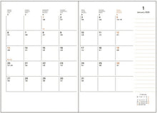Load image into Gallery viewer, DELFONICS デルフォニックス 2024年 10月始まり 2025年 1月始まり 手帳 月間式(ブロック) A5 マンスリー ポケット スター ボタン 薄い ロルバーン ポケット付 シール おしゃれ かわいい 手帳カバー メモ スケジュール帳 ロルバーン 2025 :4516085172090