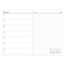 Load image into Gallery viewer, 【SALE価格!30%割引】【メール便送料無料】MARKS マークス 2024年1月始まり(2023年12月始まり) 手帳 週間レフト式(ホリゾンタル) B6 ハートフープ付きカバー 大人かわいい おしゃれ 可愛い キャラクター 手帳カバー スケジュール帳 手帳のタイムキーパー :4550045021691