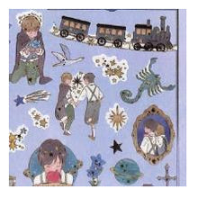 Load image into Gallery viewer, PM MONOGATARISEAL 銀河鉄道の夜 ジョバンニ カムパネルラ 宮沢賢治 宇宙柄 星 夜空 汽車 カミオジャパン(Kamiojapan) :4550432236134