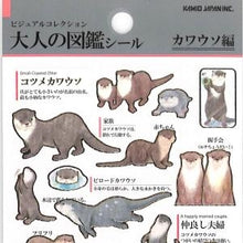 Load image into Gallery viewer, #PM 大人の図鑑シール カワウソ 動物ステッカー 水辺の動物 コツメカワウソ ビロードカワウソ カミオジャパン(Kamiojapan) :4550432263246