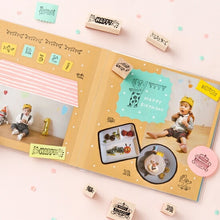 Load image into Gallery viewer, IROHA いろは出版 スタンプ ・ AIUEOSTAMP セット HAPPYWORD AIUEO スタンプ台 オーダー キャラクター かわいい 手帳 印鑑 ハンコ スケジュール帳 手帳のタイムキーパー :4560486587526