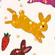 Load image into Gallery viewer, S&C Corporation Seal · Raccolta Standard Mini Sticker Rabbit - Rabbit and Carrot Glitter Hologram Seal Book Lucky Bag Round Stylish Album Decoration Heart Bulk Sticker Smartphone Reward Flower :4562295519408