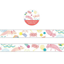 Load image into Gallery viewer, GREENFLASH Seal · Animal Series Gold Leaf Masking Tape Axolotl Seal Book Lucky Bag Circle Stylish Album Decoration Heart Large Quantity Sticker Smartphone Reward Flower Cute Schedule Book Notebook Time Key: 4562482823585