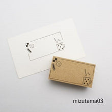 Load image into Gallery viewer, YAMAZAKURA Mizutama03 Tea Time Rectangular Frame Stamp, Stamp Pad, Ink, Cute Character, Planner Illustration, 6mm, 5 pieces, 3 pieces, Reward Stamp, Office, Teacher, Schedule Book, Planner Timekeeper :4571105929566