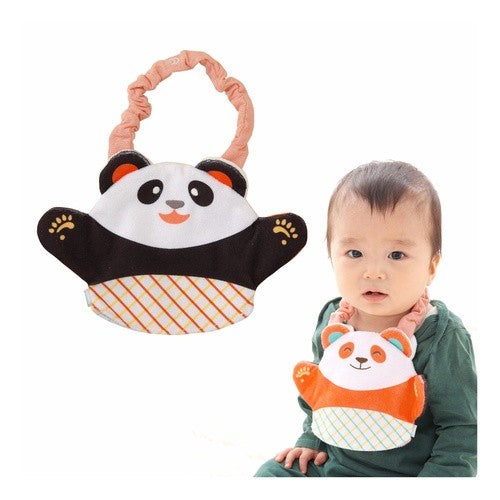 SHAOO peek-a-boo bib reversible 2-way 0 years old / panda / with amulet / drool bib baby infant washable playful puppet bib S11053 :4571448110539