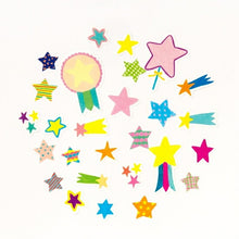 Load image into Gallery viewer, IROHA いろは出版 シール ・ PAPER FLAKE APFS-04 スター シール帳 福袋 スケジュール デコ ステッカー ダイアリー ごほうび 花 アルファベット スケジュール帳 手帳のタイムキーパー :4573468142613