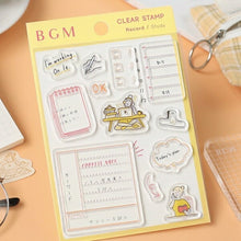 画像をギャラリービューアに読み込む, BGM ビージーエム スタンプ ・ クリアスタンプ 勉強 スタディ スタンプ台 インク かわいい キャラクター 手帳 イラスト 6mm 5個 3個 ごほうびスタンプ 事務 先生 スケジュール帳 手帳のタイムキーパー :4589435513669