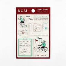 Load image into Gallery viewer, BGM ビージーエム スタンプ ・ クリアスタンプ フィットネス 運動 スタンプ台 インク かわいい キャラクター 手帳 イラスト 6mm 5個 3個 ごほうびスタンプ 事務 先生 スケジュール帳 手帳のタイムキーパー :4589435513676