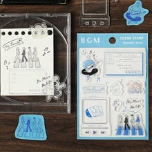 画像をギャラリービューアに読み込む, BGM ビージーエム スタンプ ・ クリアスタンプ ミュージック 音楽 スタンプ台 インク かわいい キャラクター 手帳 イラスト 6mm 5個 3個 ごほうびスタンプ 事務 先生 スケジュール帳 手帳のタイムキーパー :4589435513683