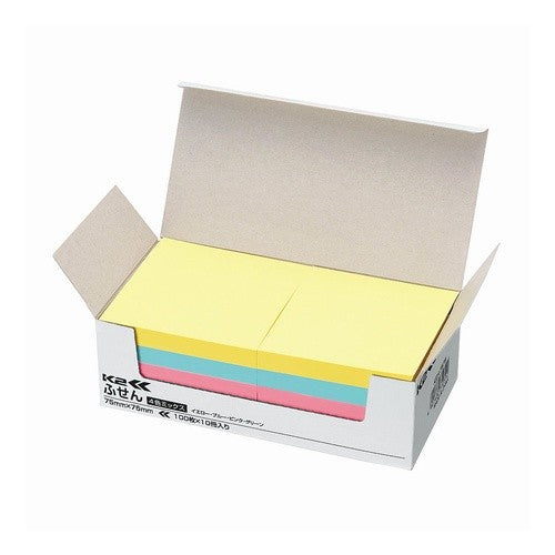 #ふせん<K2>75×75mm4色混色100枚×10冊 コクヨ(株) :4901480310510