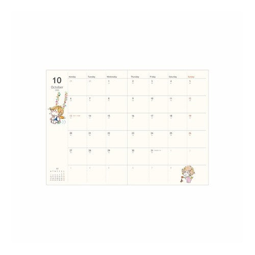#手帳月間B6 水森亜土 ピンク サンスター文具(株) :4901770760001
