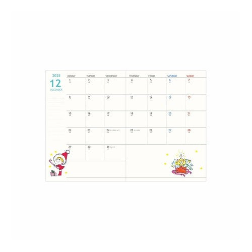 #手帳月間A6 水森亜土 ホワイト サンスター文具(株) :4901770760186