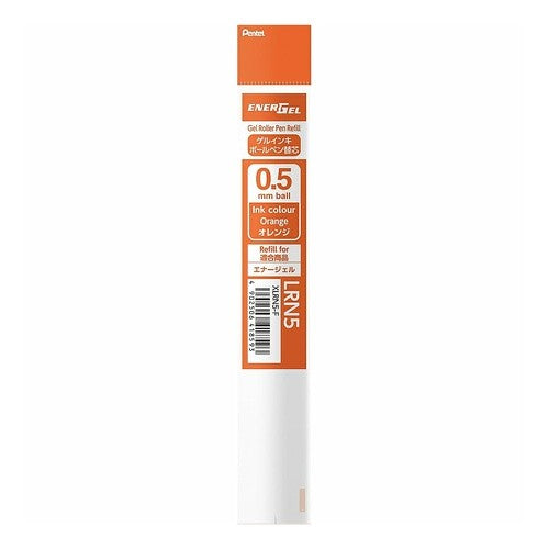 #ぺんてる ボールペン替芯 エナージェル用 0.5mm オレンジ XLRN5-F ぺんてる(株) :4902506418593