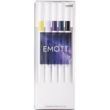 Load image into Gallery viewer, MITSUBISHI PENCIL - EMOTT 5-Color Set No.11 Midnight Color 0.4mm uni Color Pen Set 8-Color Water-Based Marker for Planners, Decoration, and Scheduling - Planner's Timekeeper :4902778278598