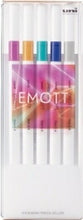 画像をギャラリービューアに読み込む, MITSUBISI 三菱鉛筆 筆記具 ・ EMOTT エモット 5色セット No.12 バーチャルカラー 0.4mm uni ユニ カラーペン セット 8色 水性サインペン 手帳 デコ スケジュール帳 手帳のタイムキーパー :4902778278604