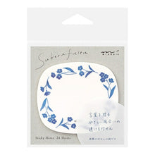 Load image into Gallery viewer, MIDORI Designphil Midori Notebook Accessories - See-through Blue Floral Pattern Sticky Notes, Post-it Notes, Cute and Stylish Speech Bubble Small Character Notepad, Schedule Book, Notebook Timekeeper: 4902805190817