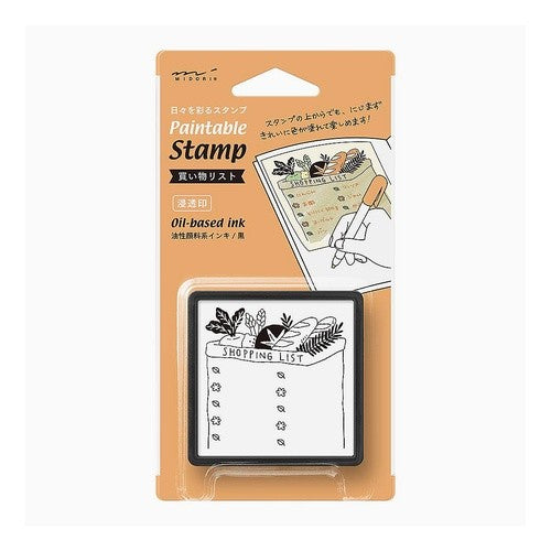 #スタンプ 浸透印 買い物リスト柄 (株)ミドリ :4902805353885