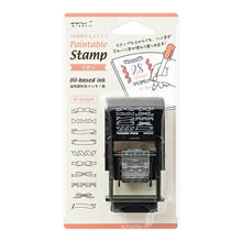 Load image into Gallery viewer, MIDORI Stamp, Rotating Stamp, Ribbon Pattern, Stamp Pad, Ink, Cute, Character, Planner, Illustration, 6mm, 5 Pieces, 3 Pieces, Reward Stamp, Office, Teacher, Schedule Book, Planner Timekeeper: 4902805354448
