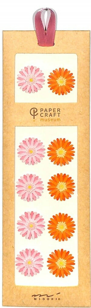DESINPHIL MIDORI Seal Seal 2400 PCM Motif Gerbera Seal Book Lucky Bag Schedule Deco Sticker Flower Gerbera Margaret Anemone Four-leaf Clover Celebration Schedule Book - Timekeeper for Your Planner :4902805824002