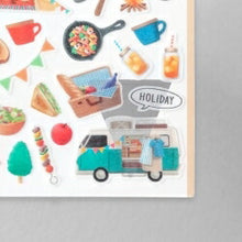 Load image into Gallery viewer, MIDORI Seal Marche Camp Pattern Sticker Book Lucky Bag Round Fashionable Album Decoration Heart Large Amount Sticker Smartphone Reward Flower Cute Schedule Book Notebook Time Keeper :4902805824927