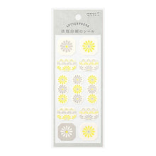 Load image into Gallery viewer, MIDORI 2505 Letterpress Flower Line Pattern Yellow Sticker Book Lucky Bag Round Stylish Album Decoration Heart Lots of Stickers Smartphone Reward Flower Cute Schedule Book Notebook Timekeeper :4902805825054