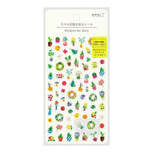 Load image into Gallery viewer, MIDORI Stickers - Daily Records Floral Sticker Book Lucky Bag Round Stylish Album Decoration Heart Large Quantity Stickers Smartphone Reward Flower Cute Schedule Book Notebook Timekeeper: 4902805825658