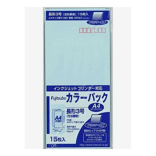 #藤壺カラーパック 長3 ウスミズ (株)マルアイ :4902850033374