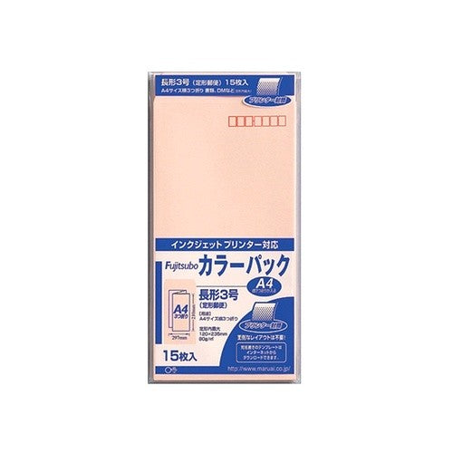 #藤壺カラーパック 長3 ピンク (株)マルアイ :4902850033756