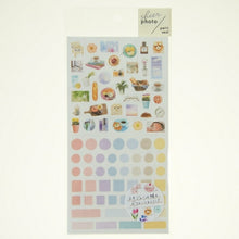 Load image into Gallery viewer, MINDWAVE Seal - Sheer Photo Petit Seal Natural Light Seal Book Lucky Bag Round Stylish Album Decoration Heart Lots of Stickers Smartphone Reward Flower Cute Schedule Book Notebook Time Keeper: 4909001811539