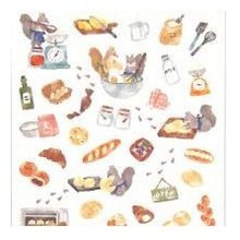 画像をギャラリービューアに読み込む, #リトルキッチンステッカー 81790 パンヤサン リトルキッチン りす 焼きたて 手帳デコ おしゃれ 水彩風 マインドウェイブ MIND WAVE ステッカー (パン屋さん) : Little kitchen sticker 81790 Panyasan :4909001817906
