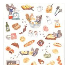 Load image into Gallery viewer, #リトルキッチンステッカー 81790 パンヤサン リトルキッチン りす 焼きたて 手帳デコ おしゃれ 水彩風 マインドウェイブ :4909001817906