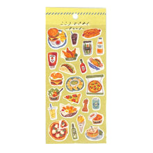 Load image into Gallery viewer, #ココロトキメクステッカーフード 81801 ジャンクフード 食べ物シール ハンバーガー ピザ サンドイッチ 水彩風 マインドウェイブ :4909001818019