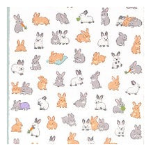 Load image into Gallery viewer, #プチフワステッカー 81875 ウサギ Puchifuwa プチふわシール うさぎいっぱい ほんわかアニマルステッカー マインドウェイブ :4909001818750