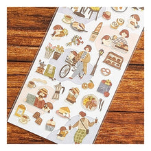 Load image into Gallery viewer, あの子といっしょ ステッカー いぬといっしょ シール 82027 パン屋 ベーカリー カフェタイム 朝ごはん クロワッサン ナチュラル レトロ風 パン好き --- MIND WAVE :4909001820272