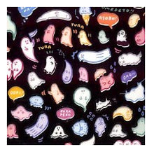 Load image into Gallery viewer, #GITCHRI OBAKE おばけ ステッカー かわいい ぎっちり ポップ デコレーション ブラック背景 カラフル 表情豊か 手帳 ノート メッセージカード おばけ柄 文房具 マインドウェイブ :4909001820579