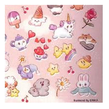 Load image into Gallery viewer, #マインドウェイブ イラスト シール YumeYume Sekai ゆめゆめ せかい 82058 ゆめかわいい 動物シール スイーツ ピンク うさぎ デコレーション 癒し かわいい ステッカー マインドウェイブ :4909001820586