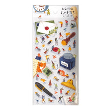 Load image into Gallery viewer, #ひみつのおともだち レター 手紙 シール ステッカー 文具 レター 切手 インク瓶 かわいい レトロ風 デコレーション マインドウェイブ :4909001821545