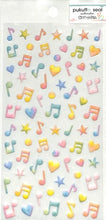 Load image into Gallery viewer, CLOTHES-PIN Seal, Puffy Sticker Music Note US-14052 Sticker Album Lucky Bag Round Stylish Album Decoration Heart Bulk Stickers Smartphone Reward Flower Cute Schedule Book Notebook Timekeeper :4920097140525