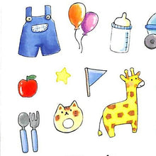 Load image into Gallery viewer, PINEBOOK パインブック シール ・ D・ベビー・男の子 シール帳 福袋 スケジュール デコ ステッカー ダイアリー ごほうび 花 アルファベット シール boy baby スケジュール帳 手帳のタイムキーパー :4938325271521