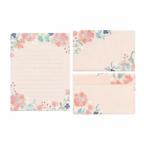 #今日のお手紙レターセット桃色の花 古川紙工(株) :4952270242474
