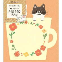 Load image into Gallery viewer, 古川紙工 手帳小物 ・ わたしびより 4designsMEMOPAD ねこ 付箋紙 ポストイット ふせん かわいい おしゃれ 吹き出し 小さい キャラクター メモ帳 スケジュール帳 手帳のタイムキーパー :4952270243877